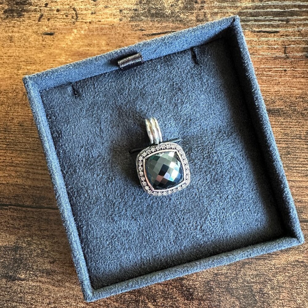 David Yurman Albion Hematite Pendant w/ Pavé White Diamonds - 14mm - RARE